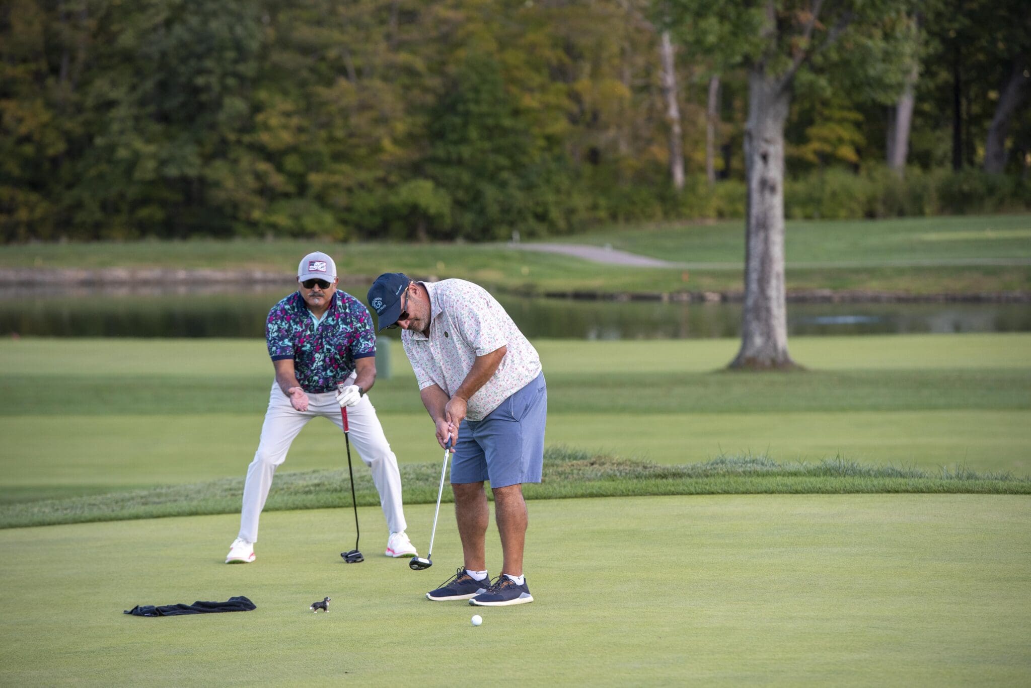 Two golfers on the course